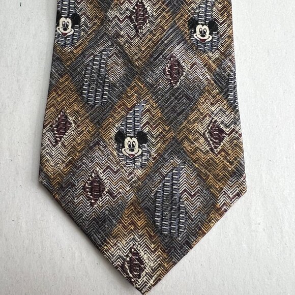 Mickey & CO by Atlas Design Sweden Vintage 100% Silk Tie Mickey Mouse Retro - Picture 2 of 6